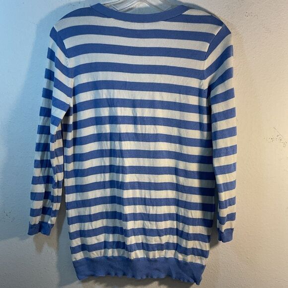 Pendleton ladies sweater cardigan small blue white nautical academia casual day - Picture 5 of 11